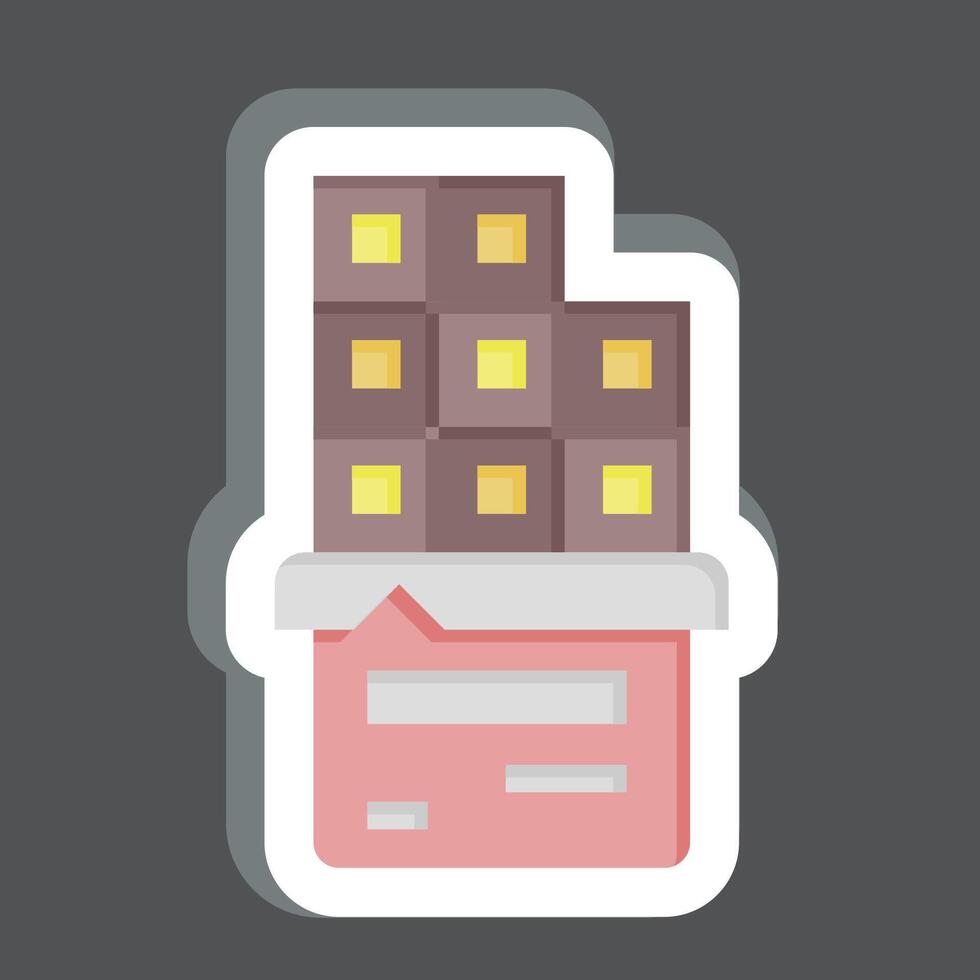 Sticker Chocolate Bar. related to Fast Food symbol. simple design editable. simple illustration vector