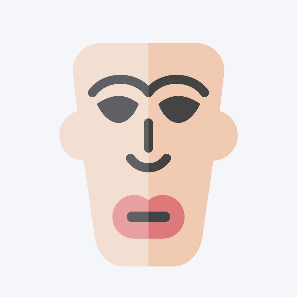 Icon African Mask. related to Kenya symbol. flat style. simple design editable. simple illustration vector