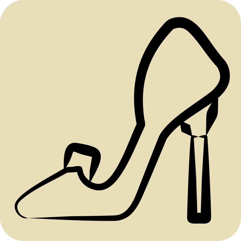 Icon High Heel. related to Fashion symbol. hand drawn style. simple design editable. simple illustration vector