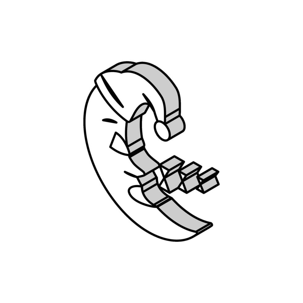 sleeping moon sleep night isometric icon vector illustration