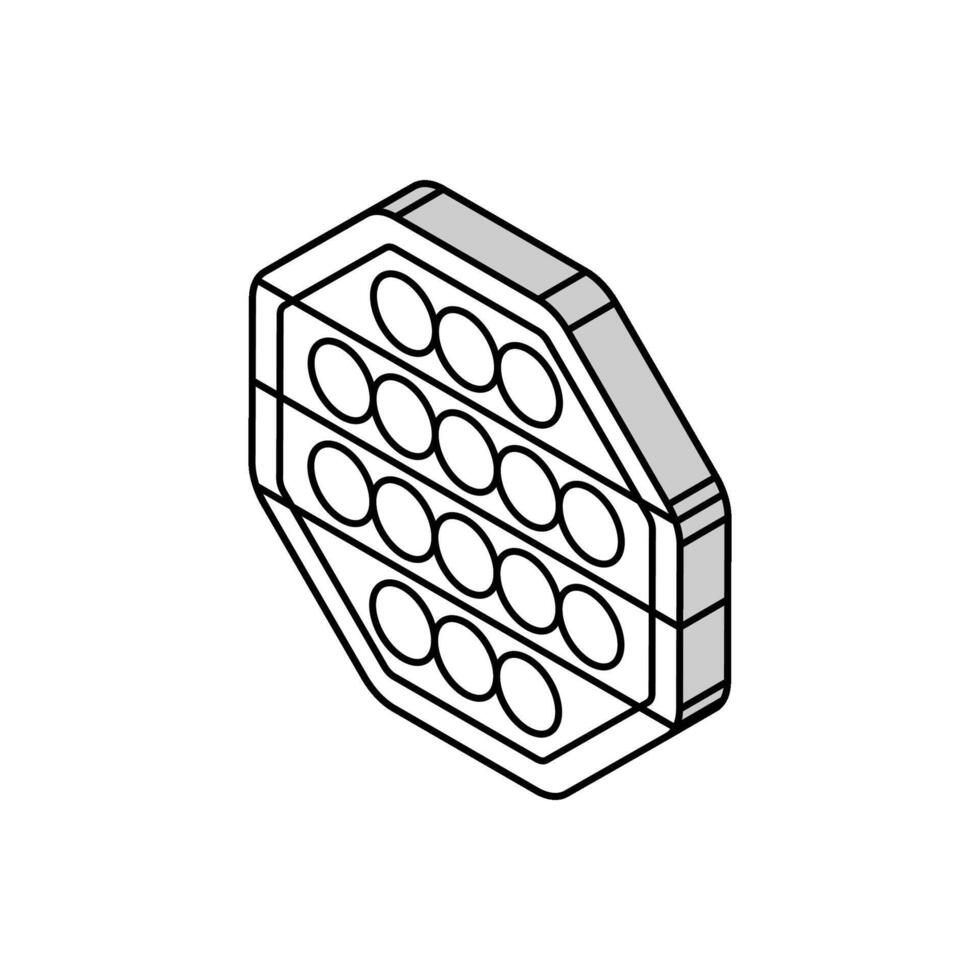 pop bubble fidget toy isometric icon vector illustration