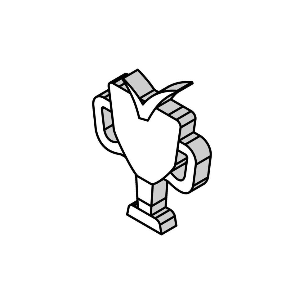 trophy check mark isometric icon vector illustration
