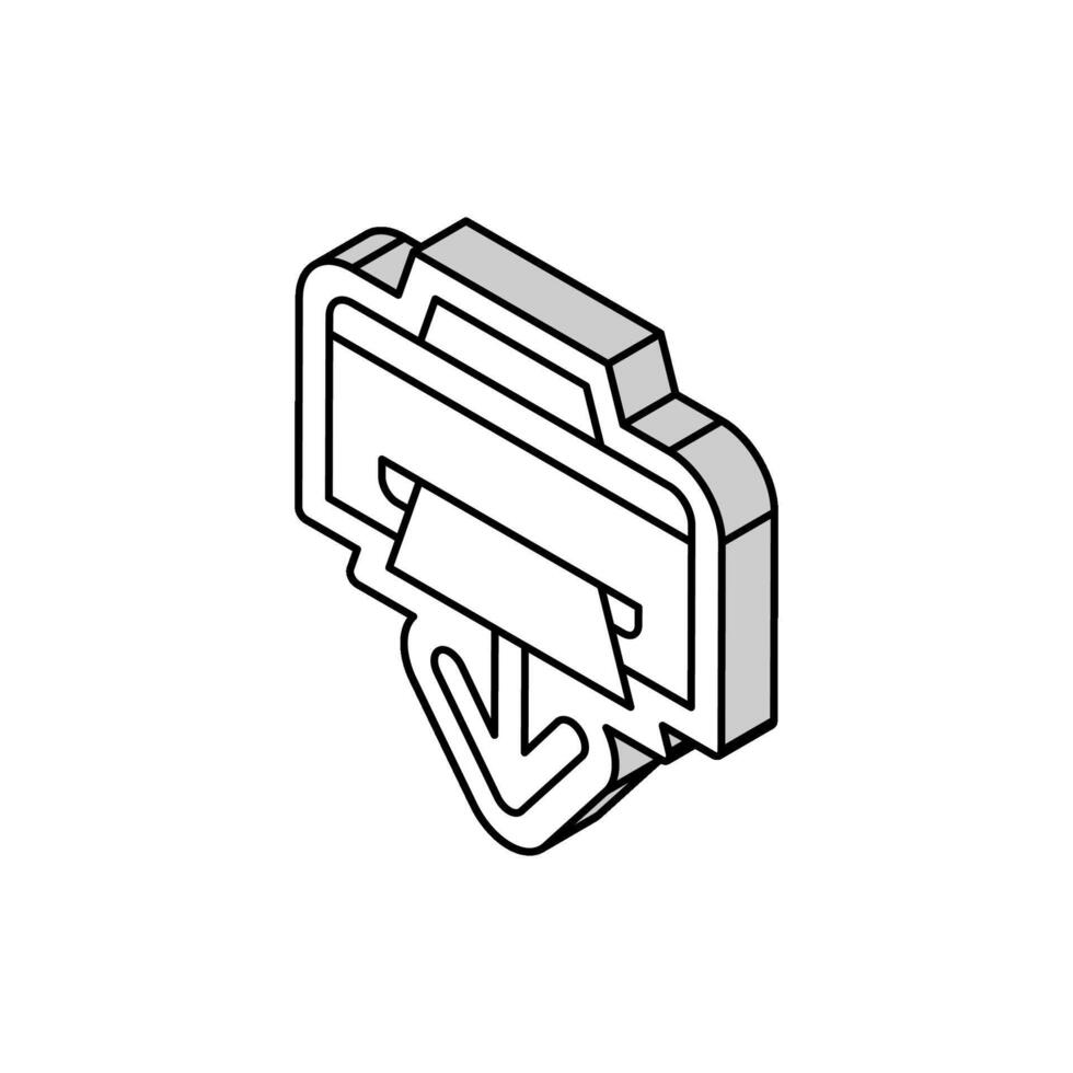 printer loading document isometric icon vector illustration