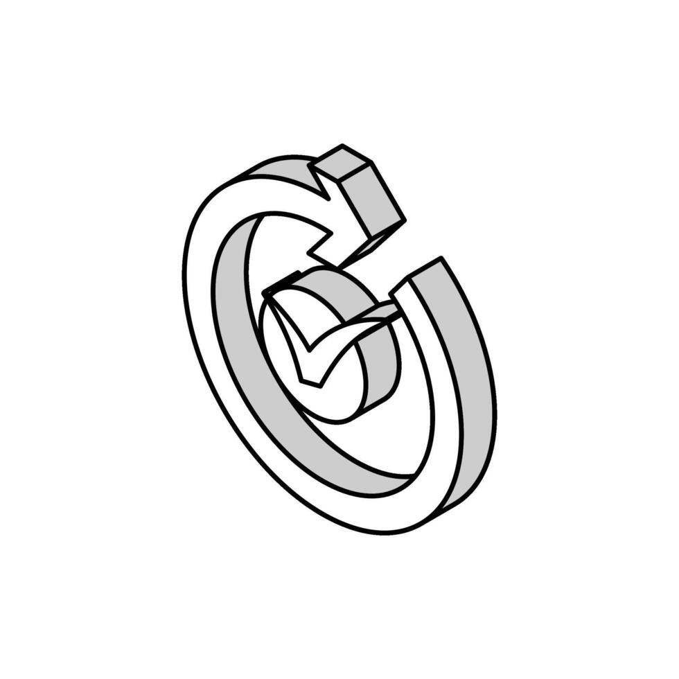 successful update mark isometric icon vector illustration