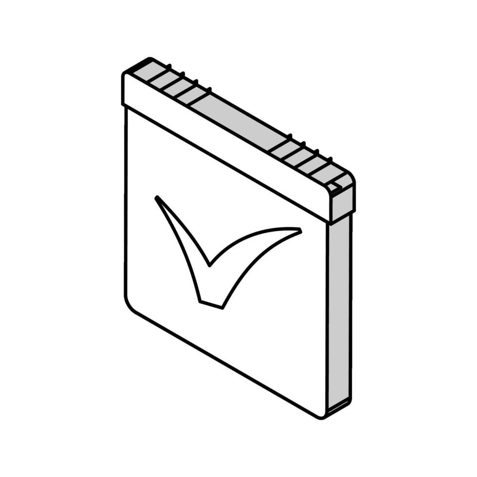 calendar check mark isometric icon vector illustration