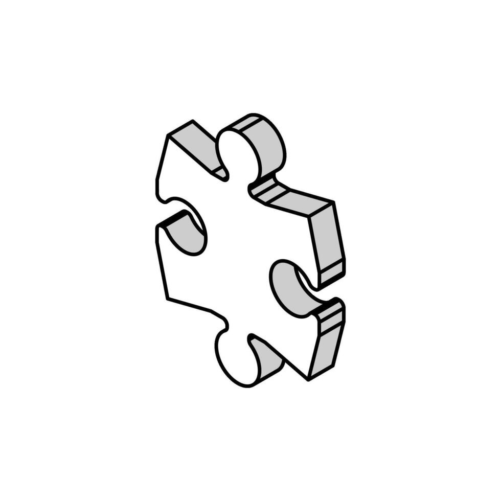 jigsaw puzzle piece isometric icon vector illustration