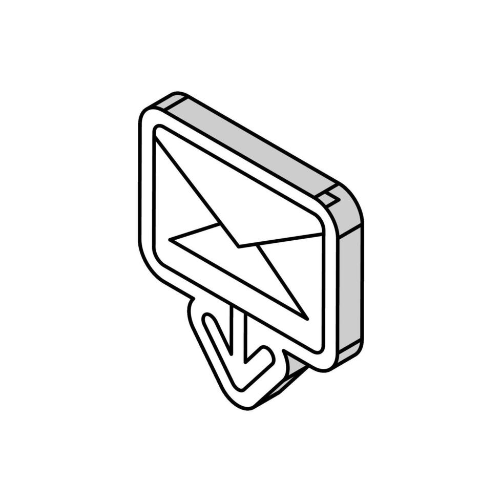 closed envelope message loading isometric icon vector illustration