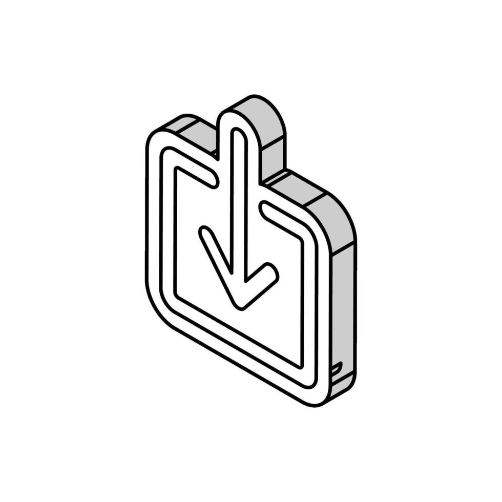 down arrow data loading isometric icon vector illustration