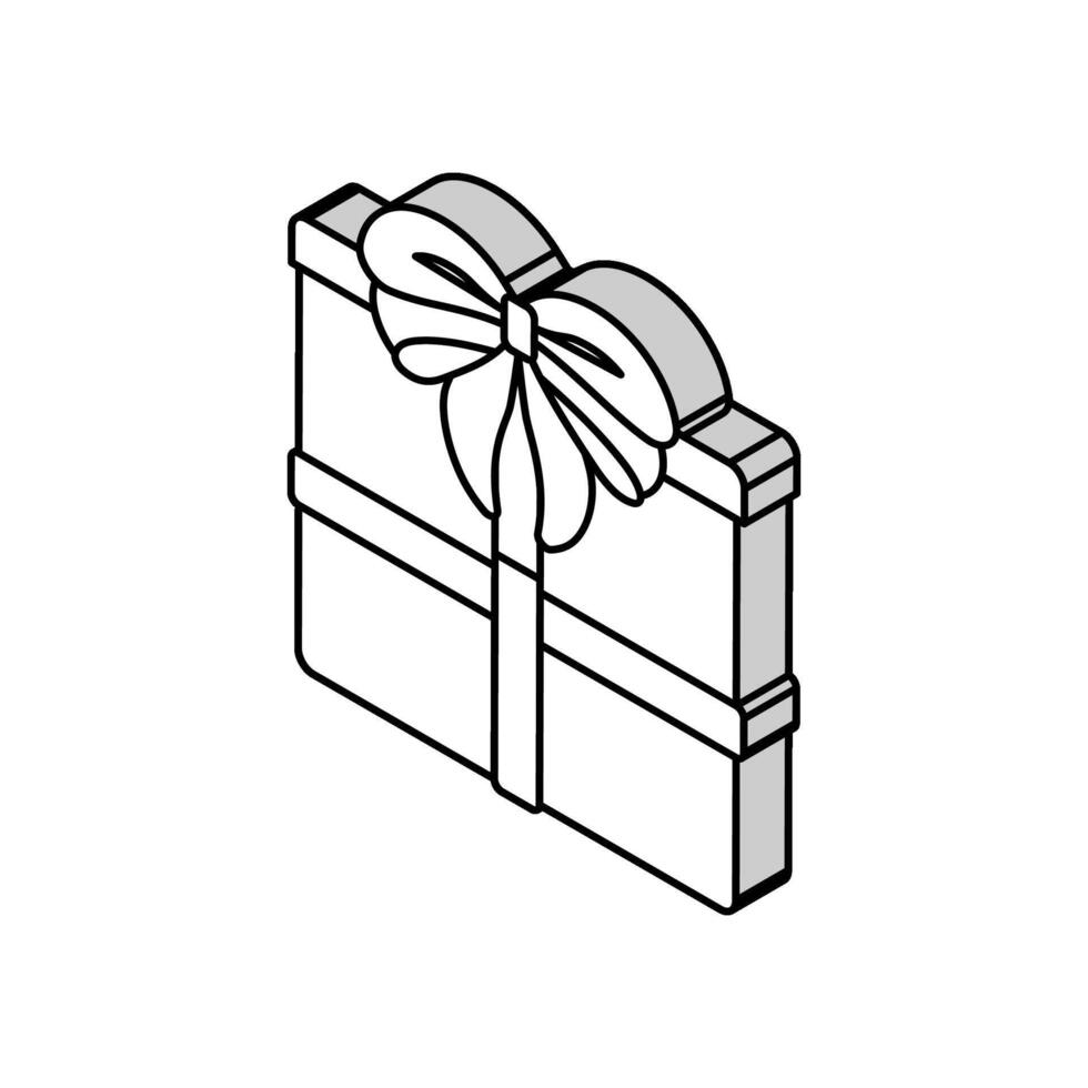 regalo caja corazón isométrica icono vector ilustración