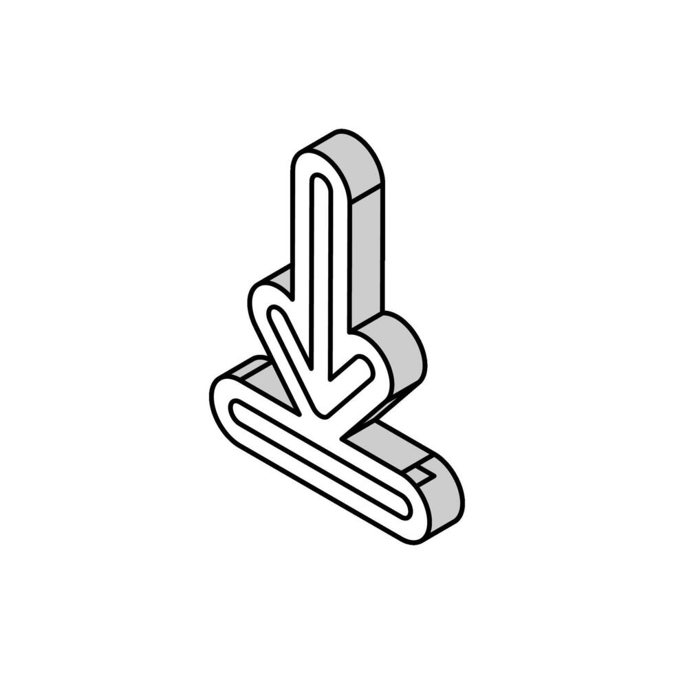 arrow pointing loading process isometric icon vector illustration