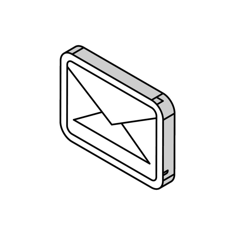 closed envelope download message isometric icon vector illustration