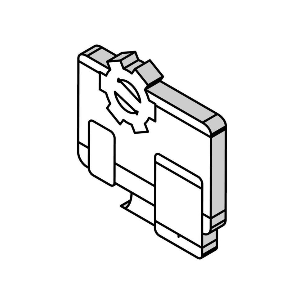 technics optimize isometric icon vector illustration