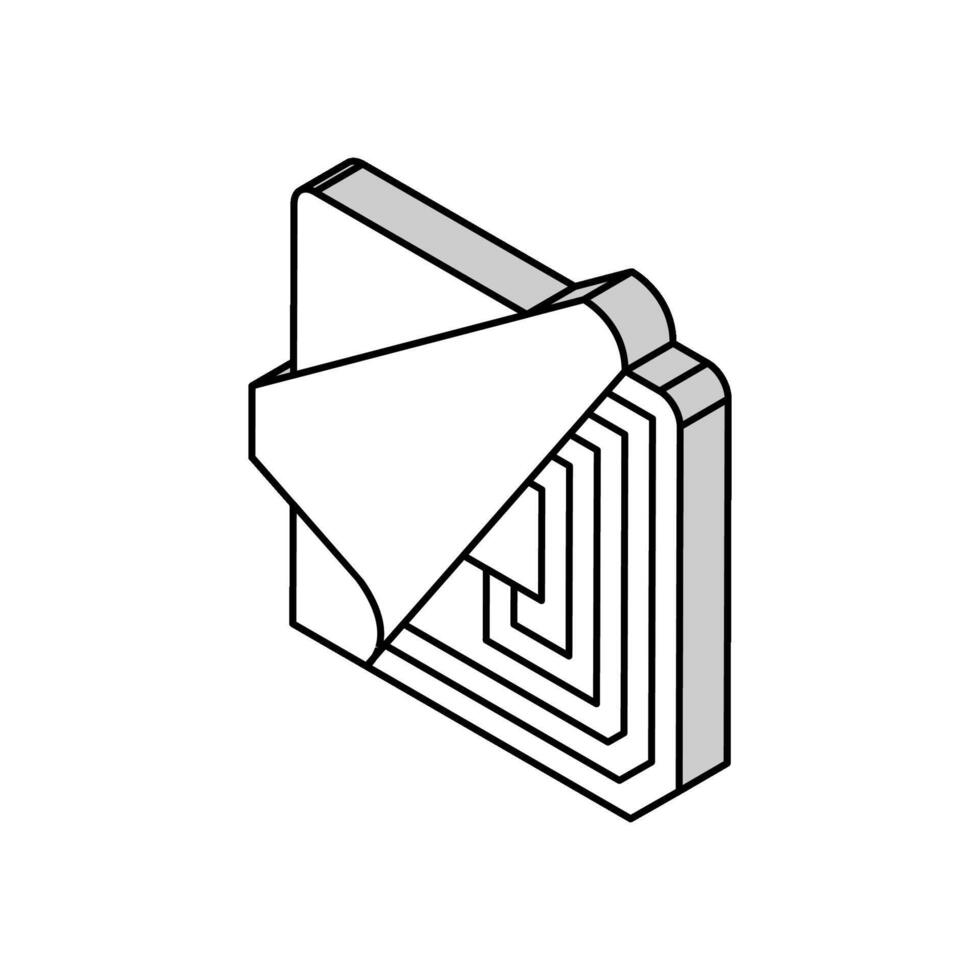 chip rfid cobre cable componente isométrica icono vector ilustración