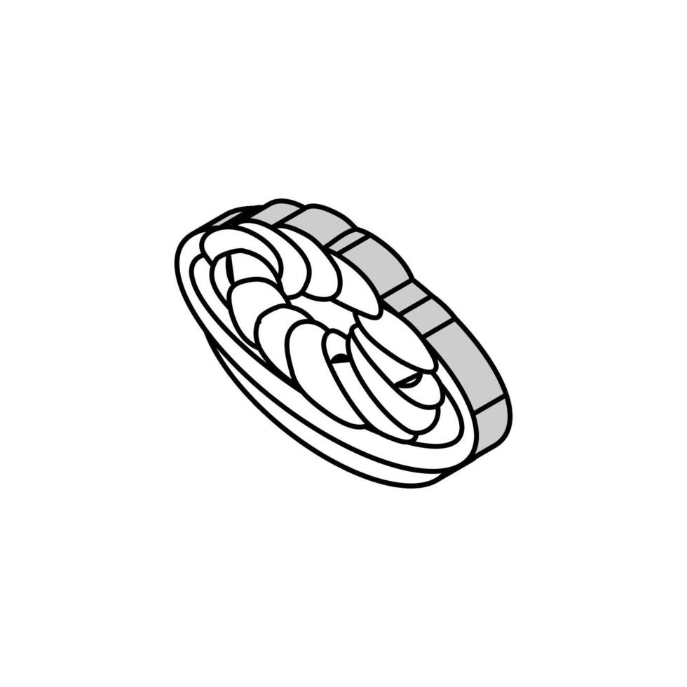 caprese ensalada italiano cocina isométrica icono vector ilustración