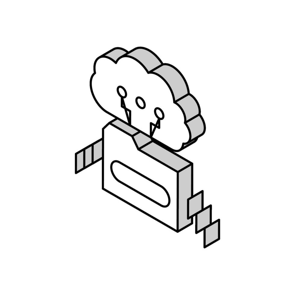 cloud storage library education isometric icon vector illustration