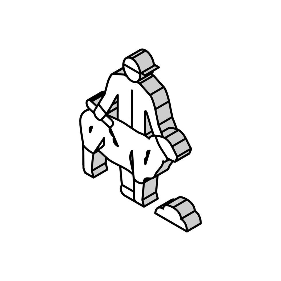 shear sheep isometric icon vector illustration