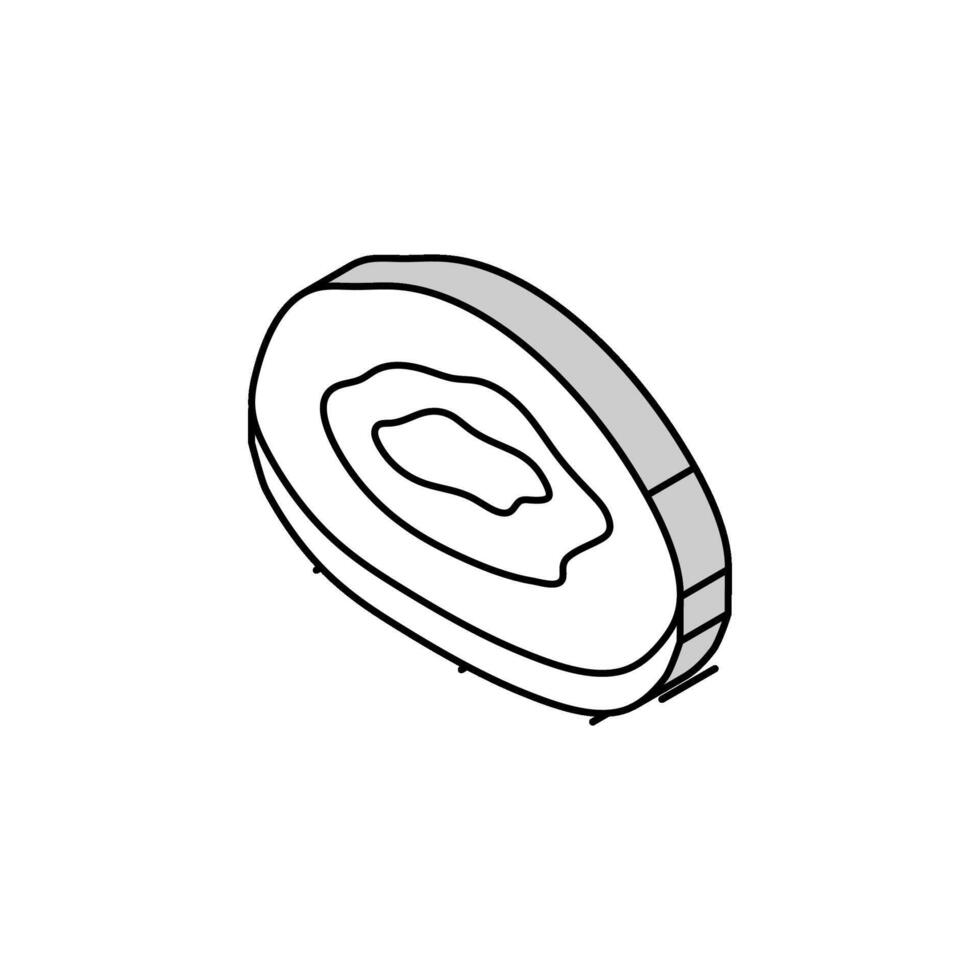 slice kiwi fresh isometric icon vector illustration