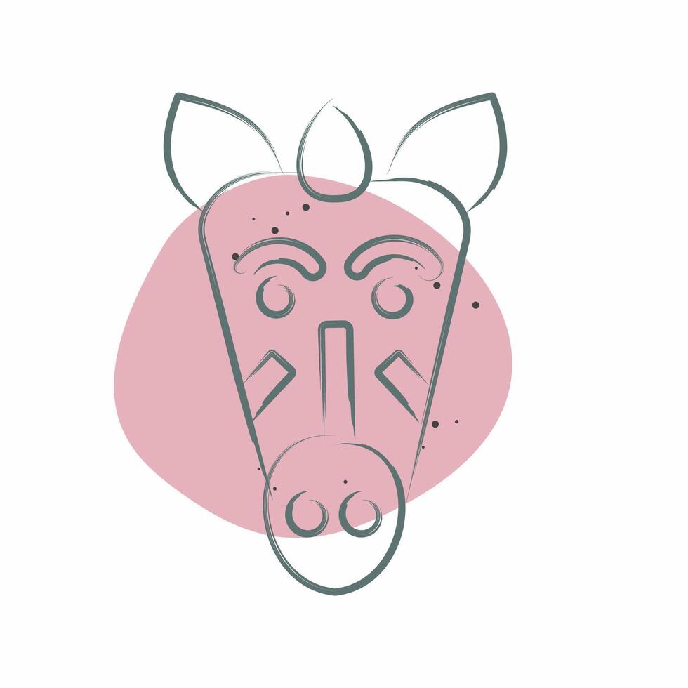icono cebra. relacionado a Kenia símbolo. color Mancha estilo. sencillo diseño editable. sencillo ilustración vector