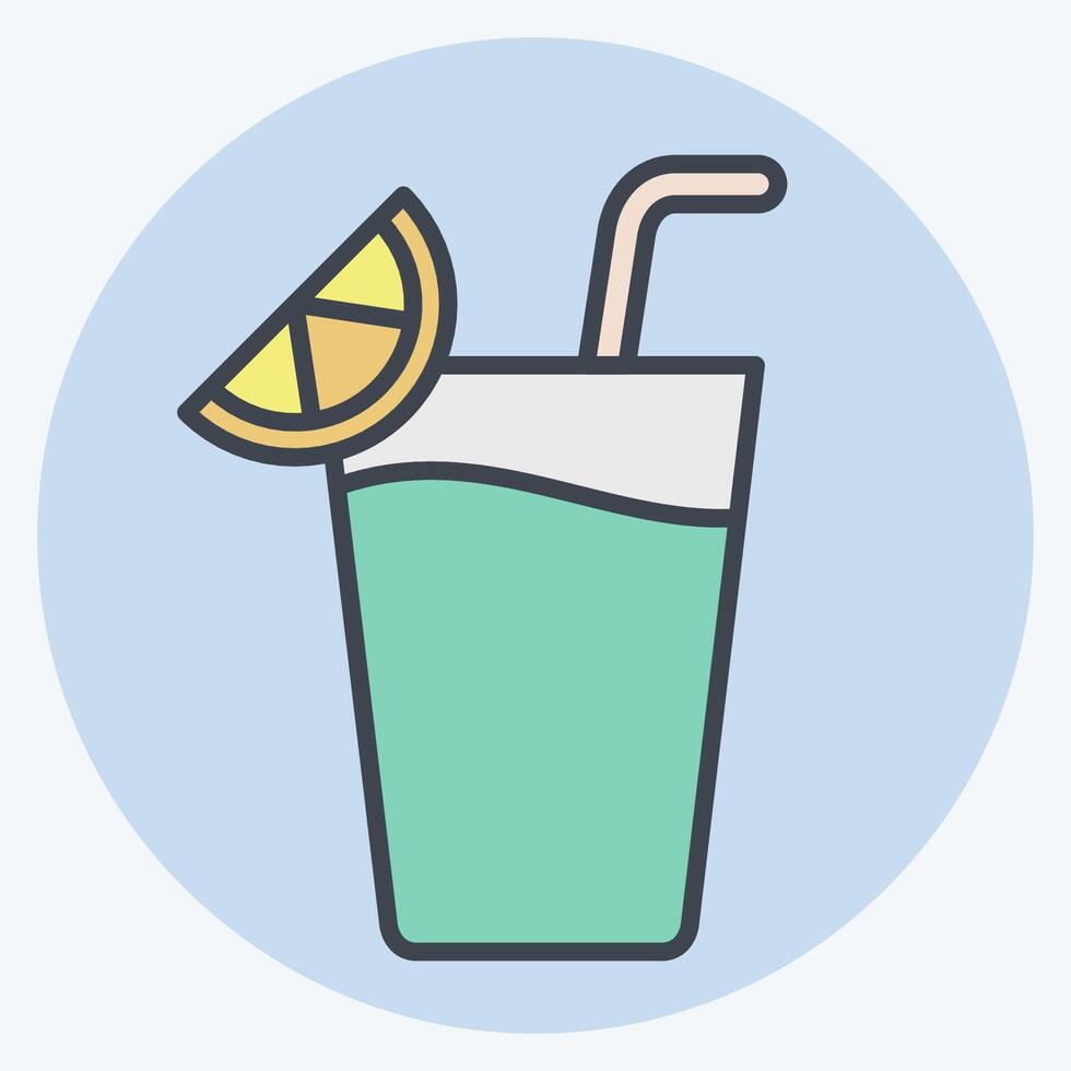 Icon Cocktail 2. related to Cocktails,Drink symbol. color mate style. simple design editable. simple illustration vector