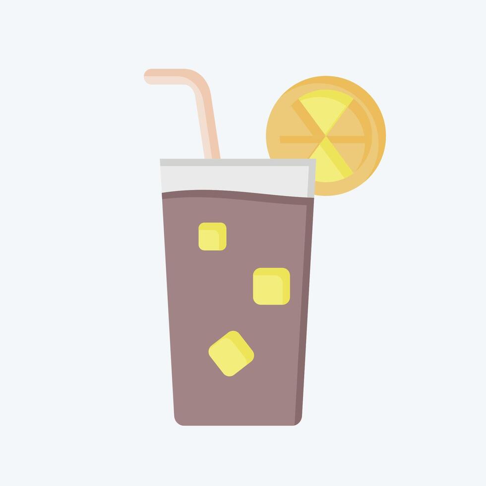 Icon Long Island. related to Cocktails,Drink symbol. flat style. simple design editable. simple illustration vector