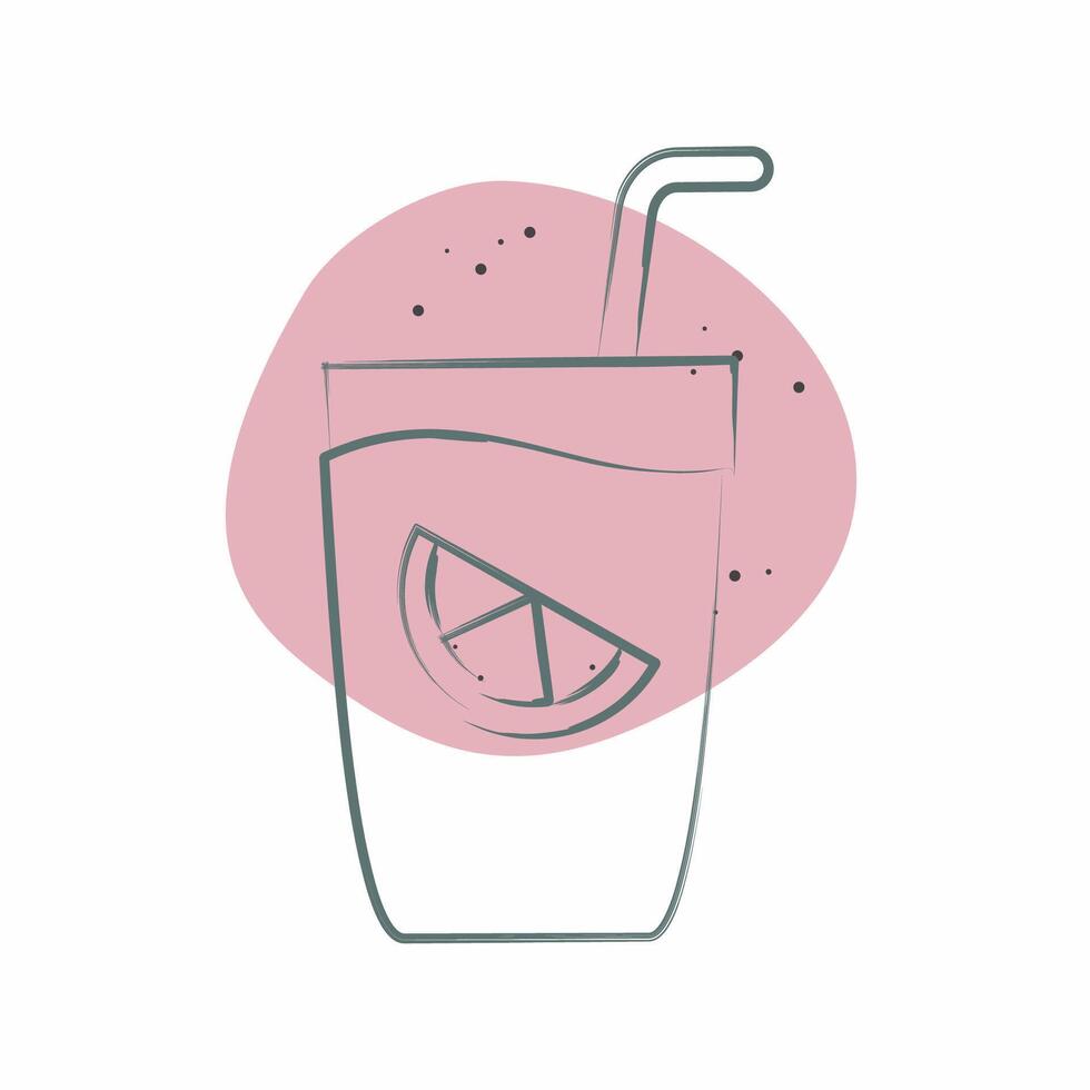 Icon Gin Tonic. related to Cocktails,Drink symbol. Color Spot Style. simple design editable. simple illustration vector