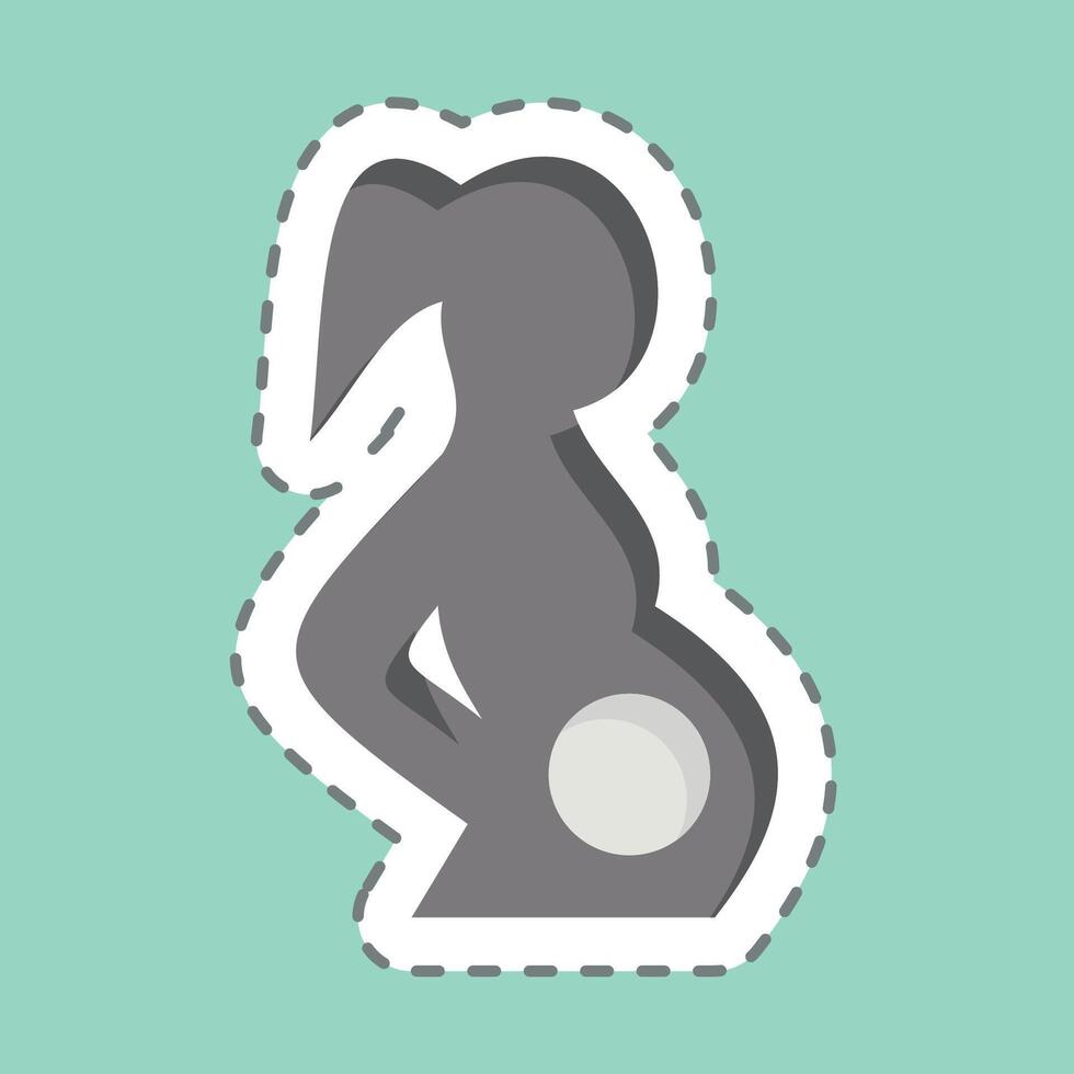Sticker line cut Pregnant. related to Medical symbol. simple design editable. simple illustration vector