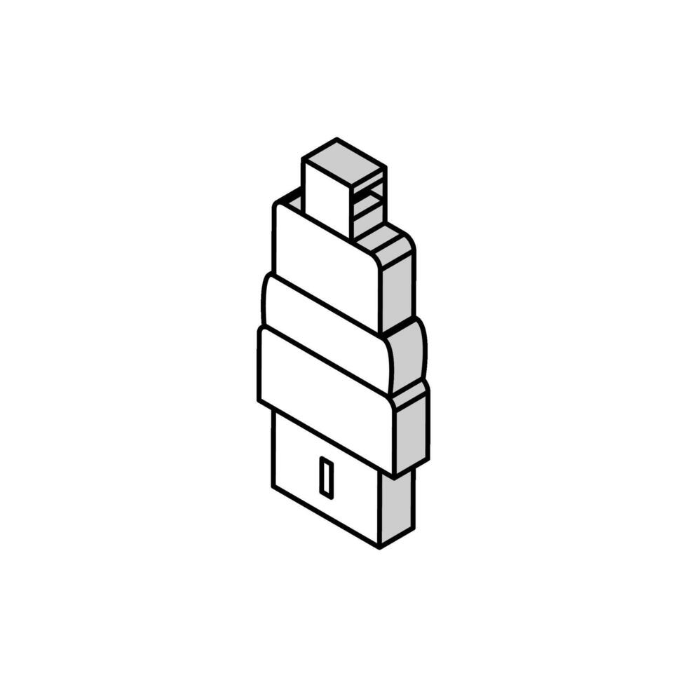 hdmi cable isométrica icono vector ilustración