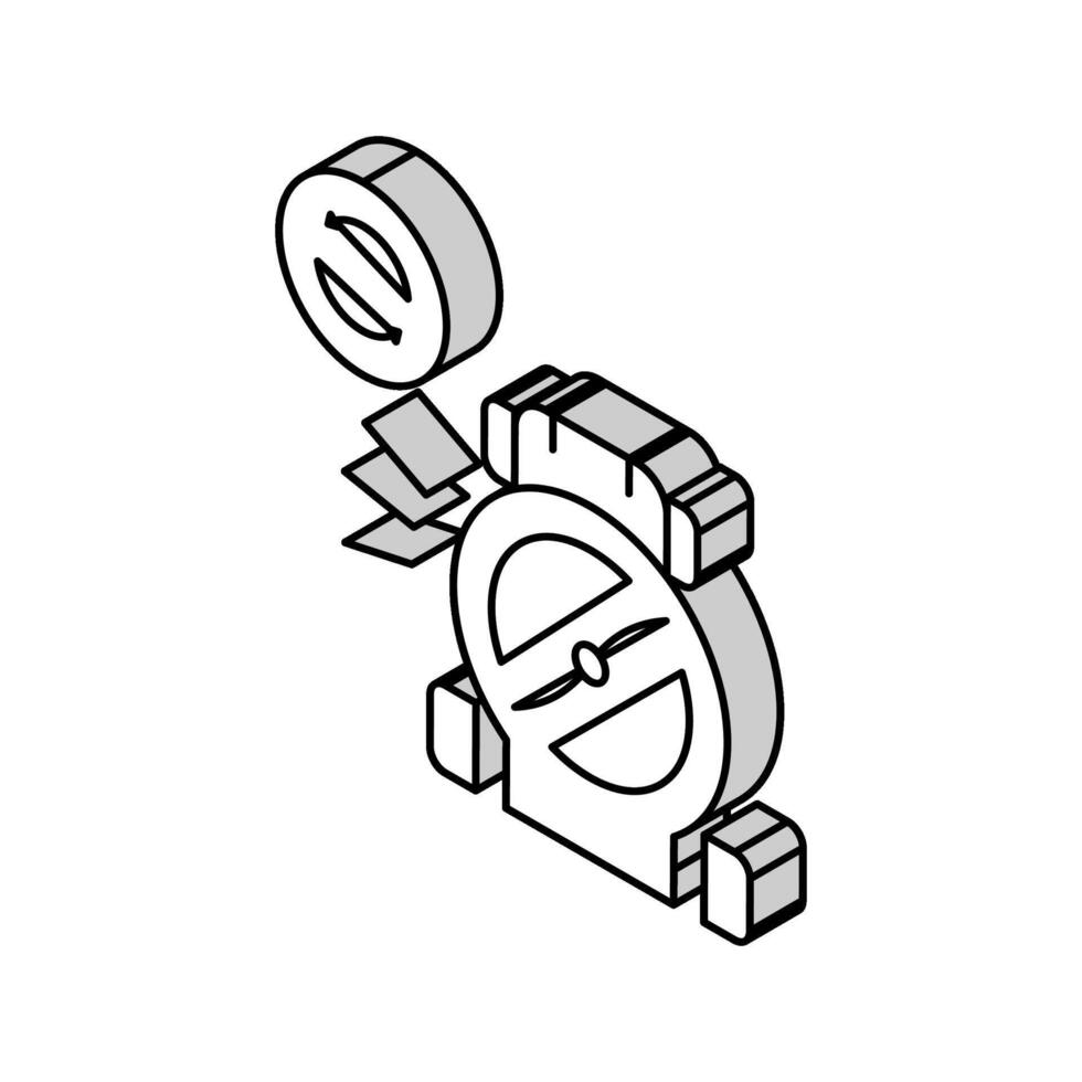 rotating blade of lawn mower isometric icon vector illustration