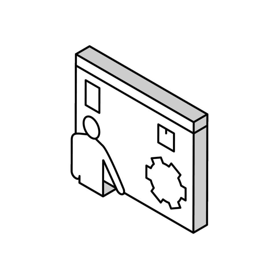 box characteristics presentation isometric icon vector illustration