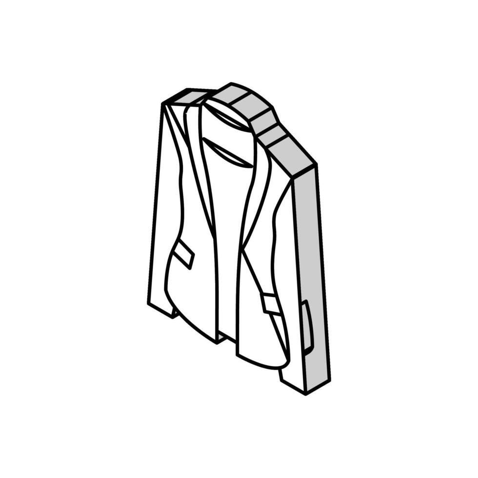 blazer outerwear female isometric icon vector illustration