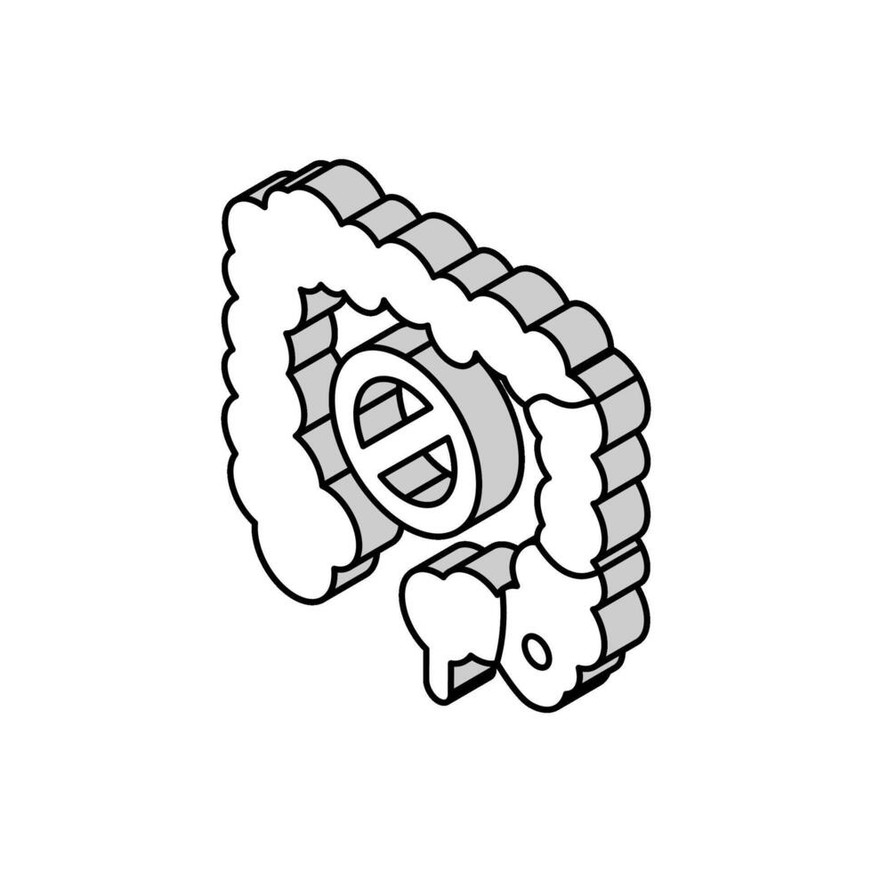 constipation digestion system isometric icon vector illustration