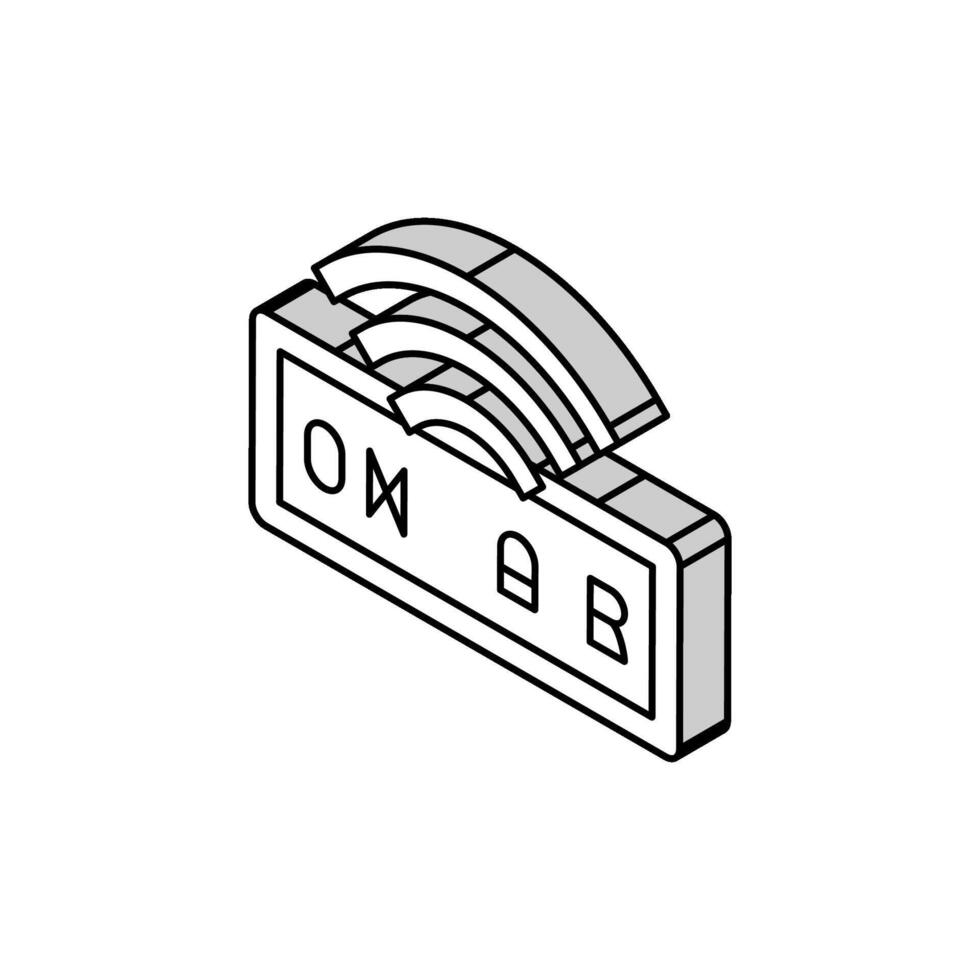 en aire En Vivo radio podcast isométrica icono vector ilustración