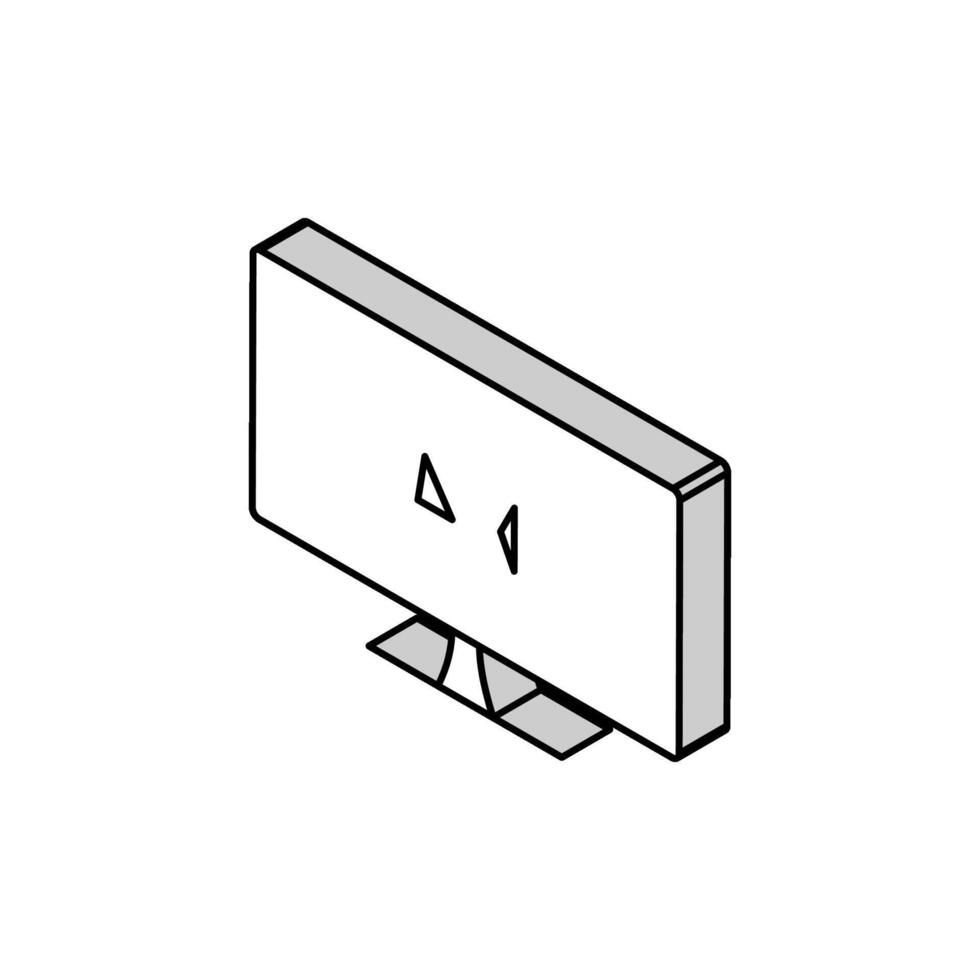 4k resolución computadora monitor isométrica icono vector ilustración