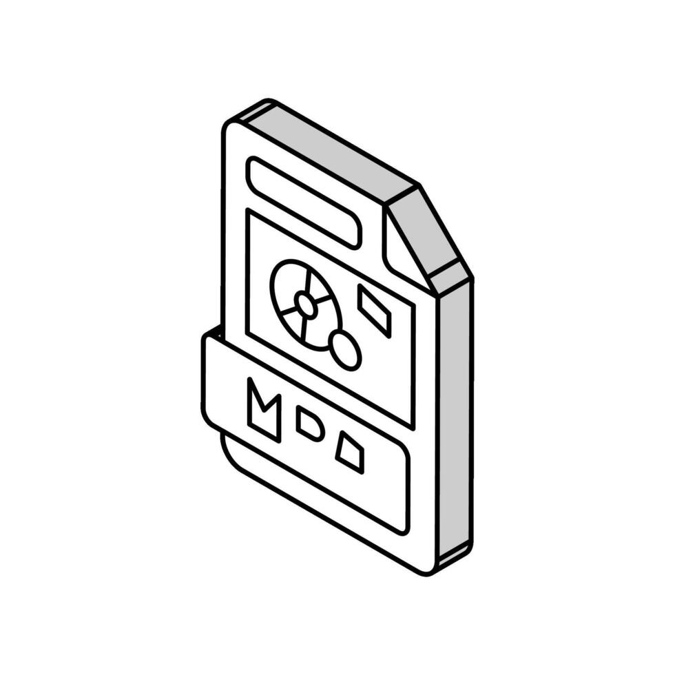 mp4 file format document isometric icon vector illustration