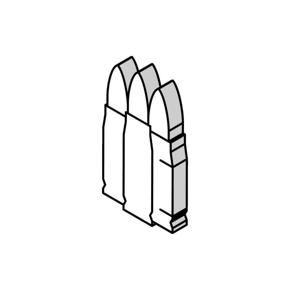 boat tail bullet isometric icon vector illustration