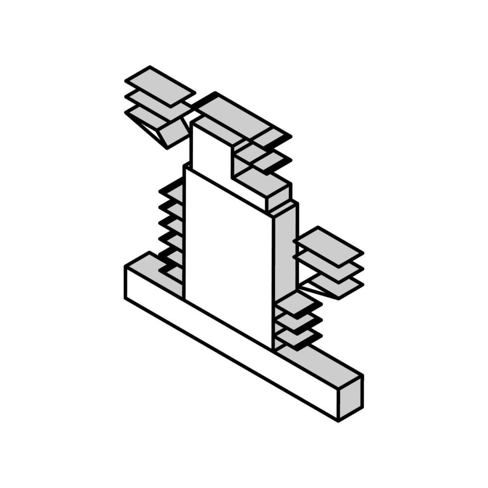 edificio Ingenieria isométrica icono vector ilustración