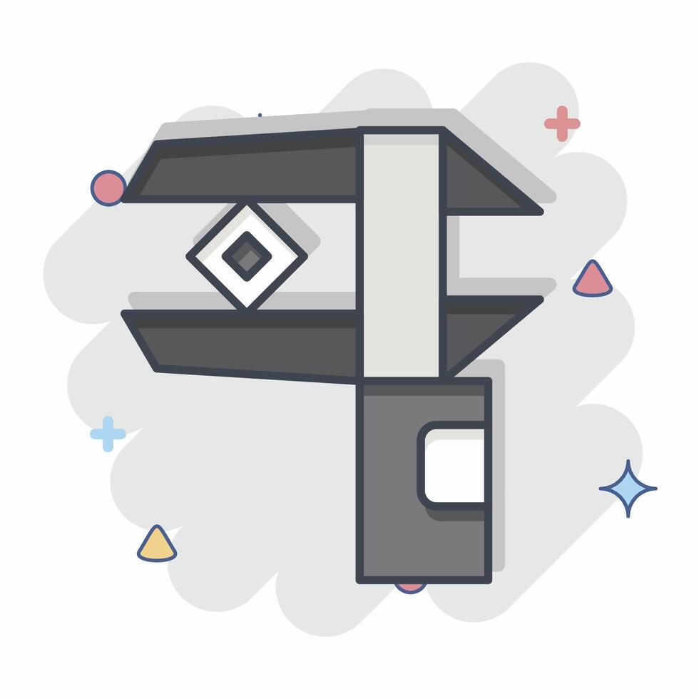 Icon Caliper. related to Jewelry symbol. comic style. simple design editable. simple illustration vector