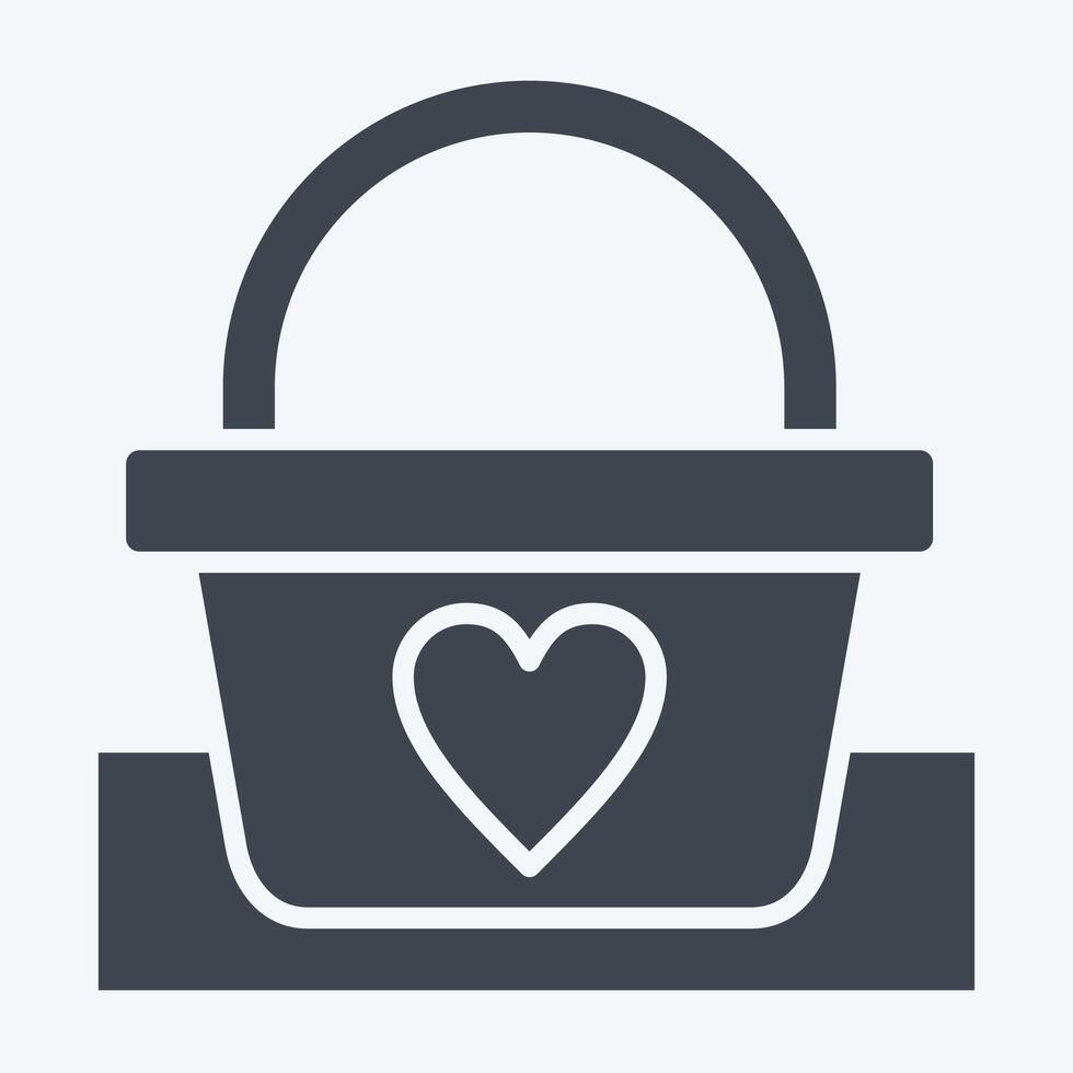 icono picnic cesta. relacionado a picnic símbolo. glifo estilo. sencillo diseño editable. sencillo ilustración vector