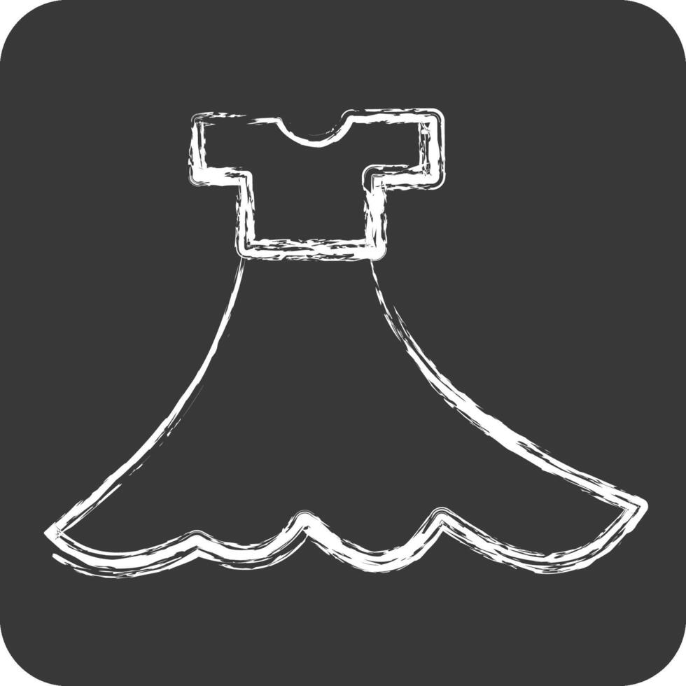 Icon Dress. related to Fashion symbol. chalk Style. simple design editable. simple illustration vector