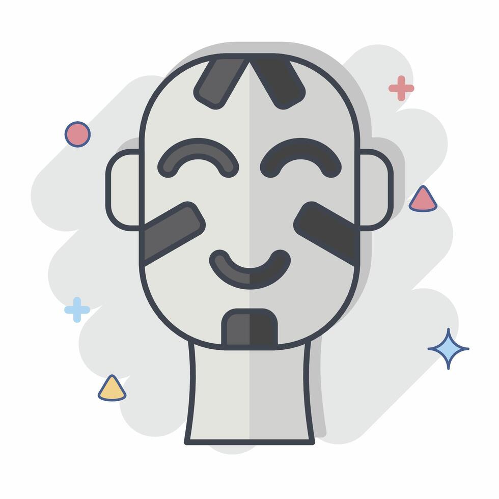 Icon Massai. related to Kenya symbol. comic style. simple design editable. simple illustration vector