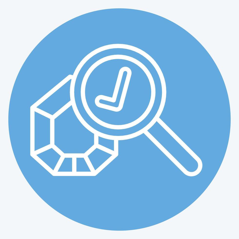 Icon Quality Control. related to Jewelry symbol. blue eyes style. simple design editable. simple illustration vector