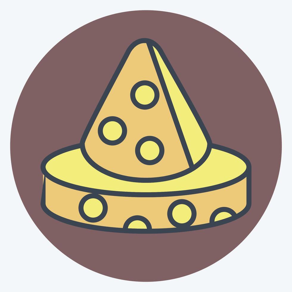 Icon Cheese. related to Picnic symbol. color mate style. simple design editable. simple illustration vector