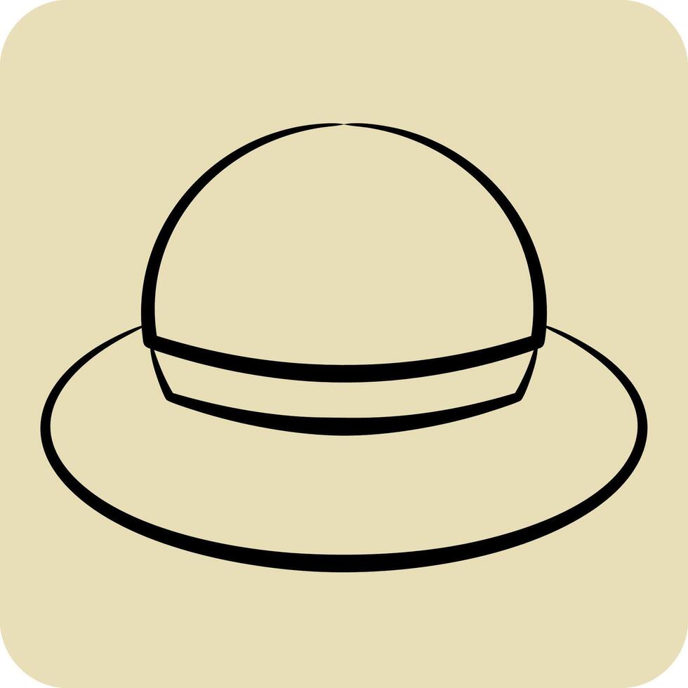 Icon Hat. related to Kenya symbol. hand drawn style. simple design editable. simple illustration vector