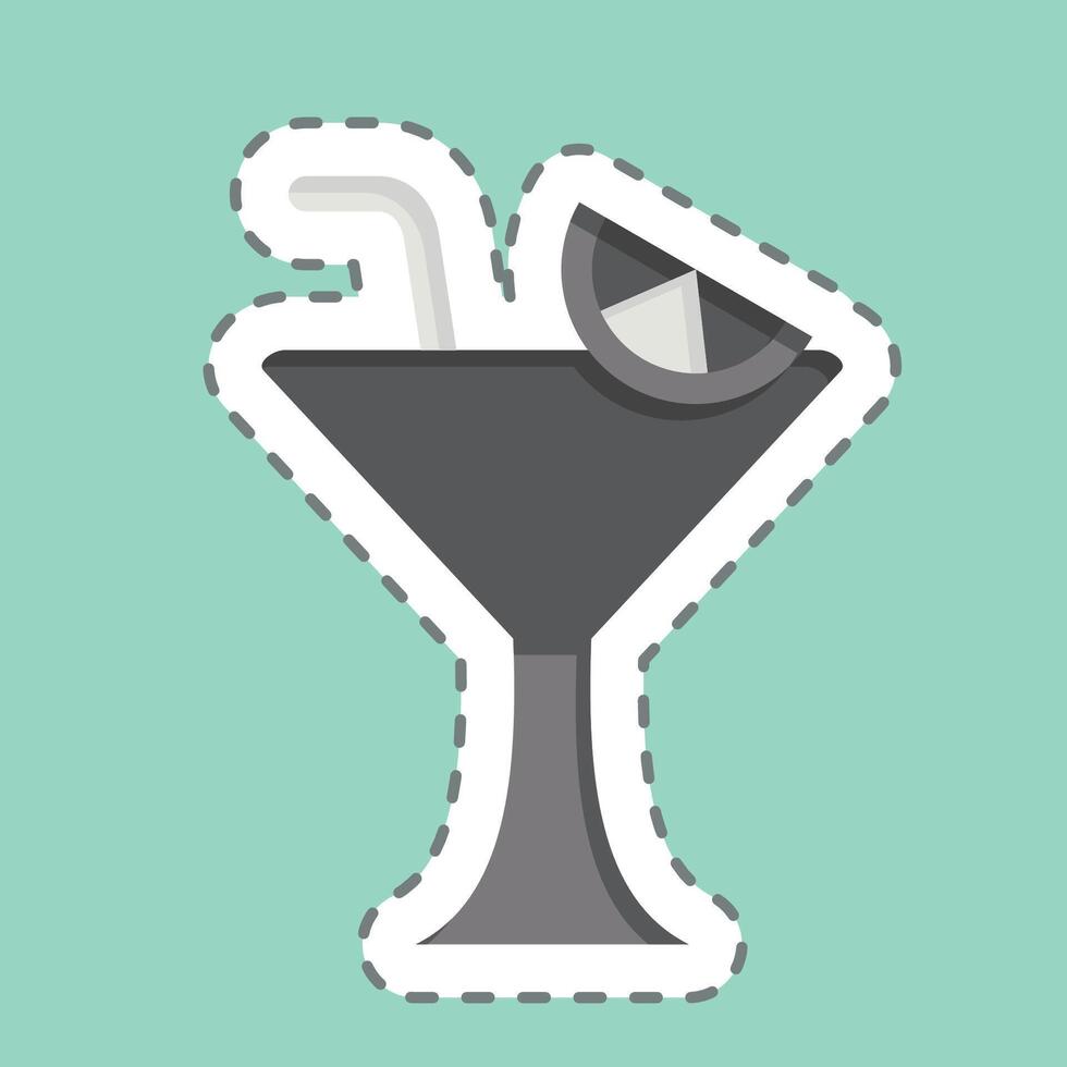 Sticker line cut Cosmopolitan. related to Cocktails,Drink symbol. simple design editable. simple illustration vector