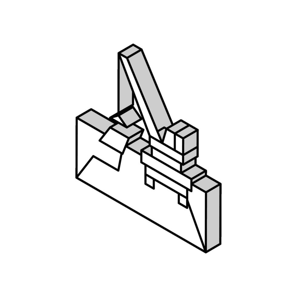 grua la carretera construcción isométrica icono vector ilustración