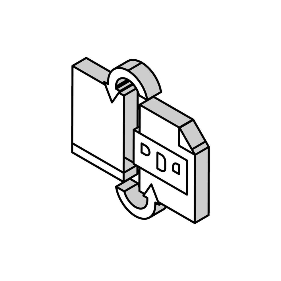 convert pdf file to word pad isometric icon vector illustration