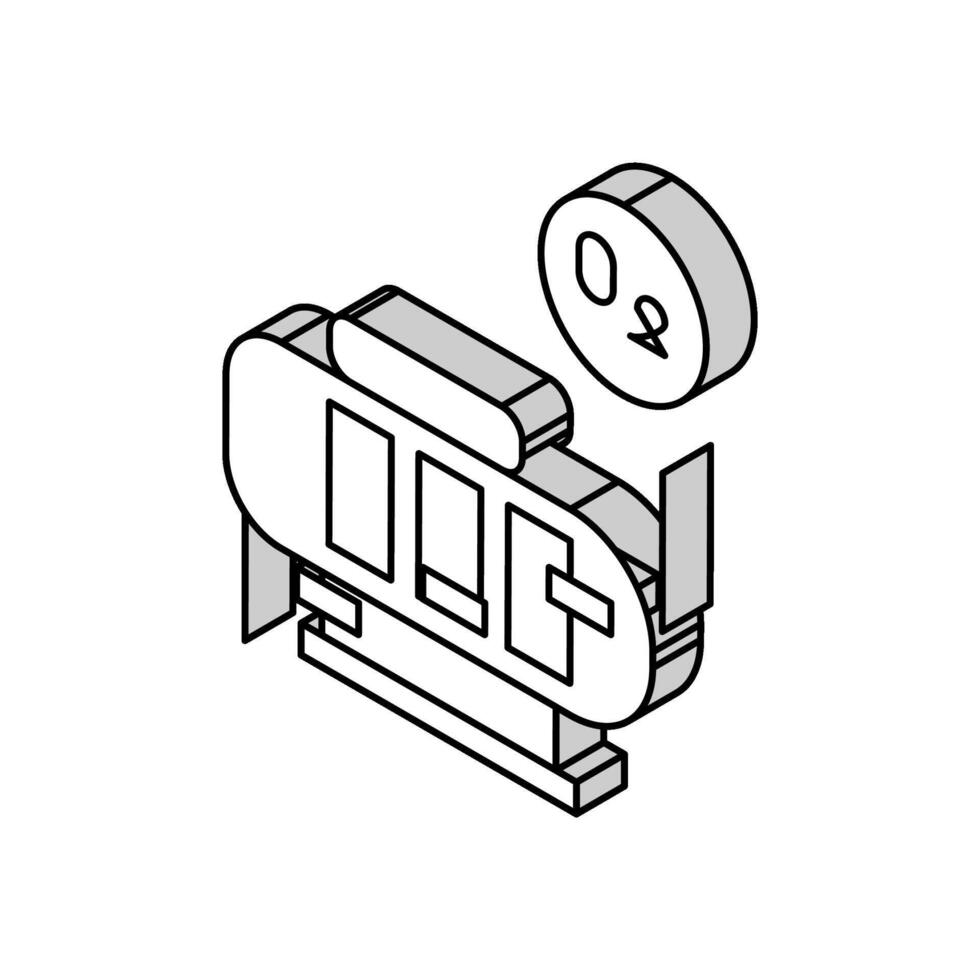 oxygen saturation chamber isometric icon vector illustration