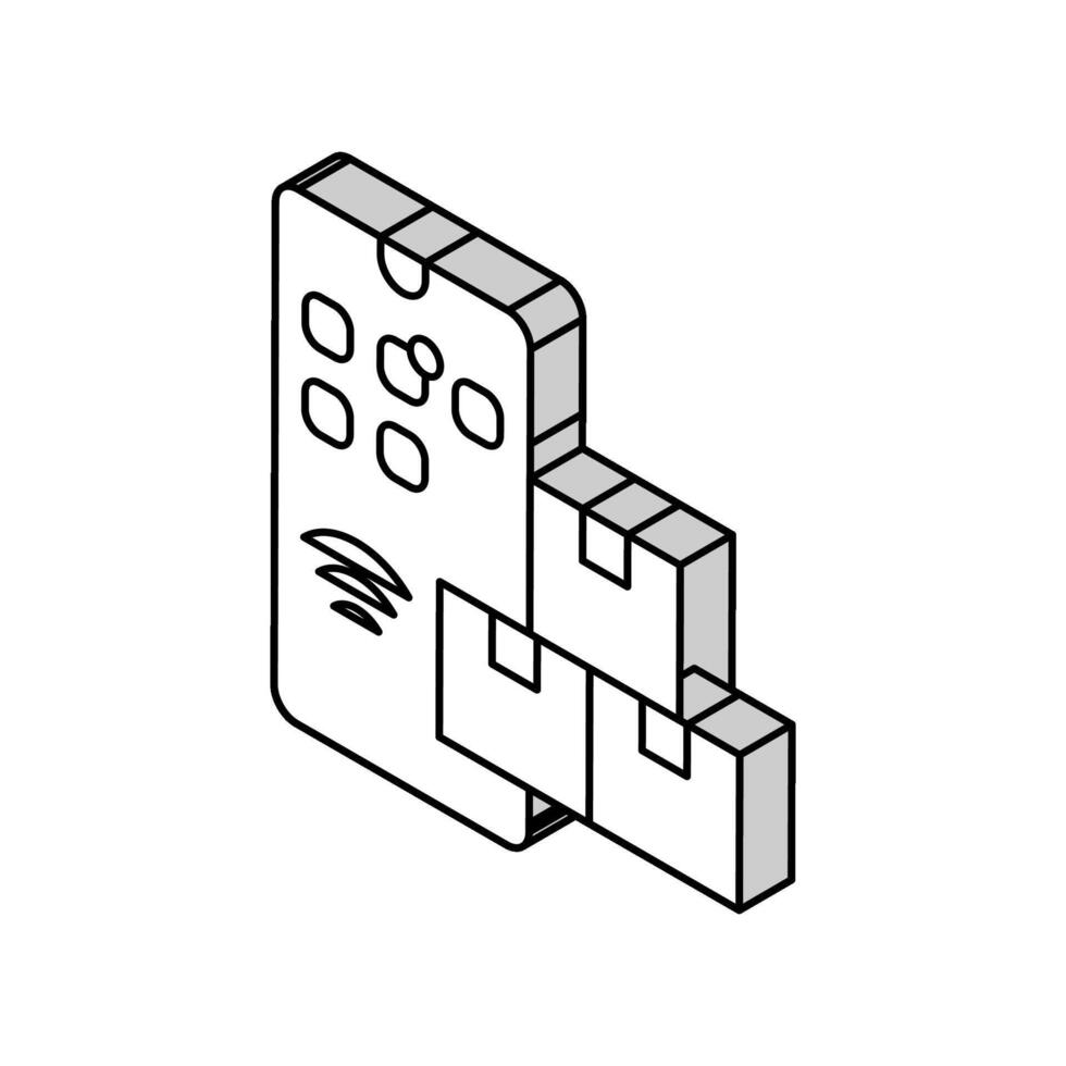 teléfono suministro cadena administración isométrica icono vector ilustración