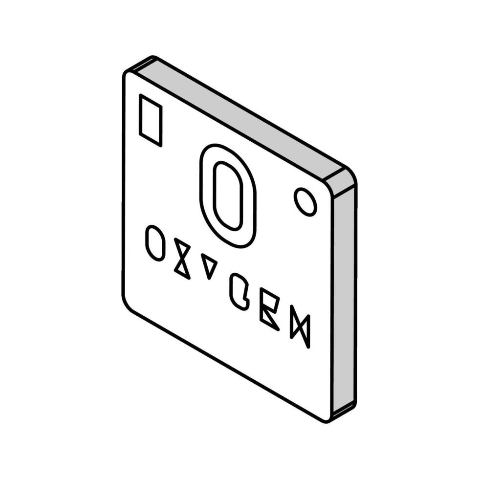 chemical element oxygen 02 isometric icon vector illustration