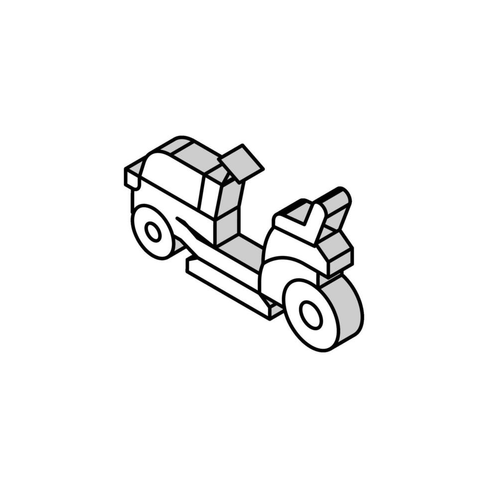 tractor lawn mower isometric icon vector illustration